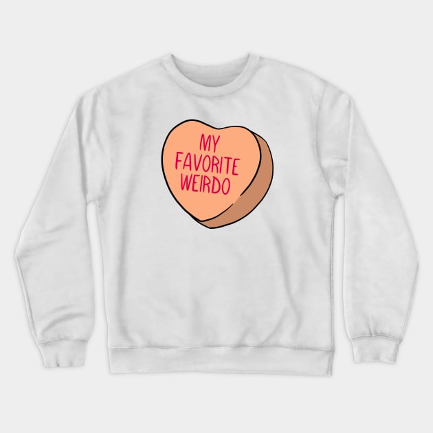 Funny Candy Heart Weirdo Crewneck Sweatshirt by Crystal Ro